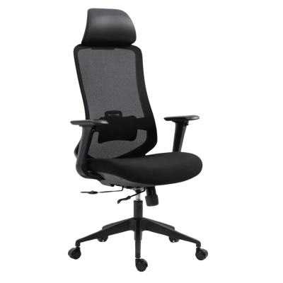 Ergonomiczny Fotel Biurowy Obrotowy Siatka Tapicerowany do Biura Gabinetu Szary EXENTO