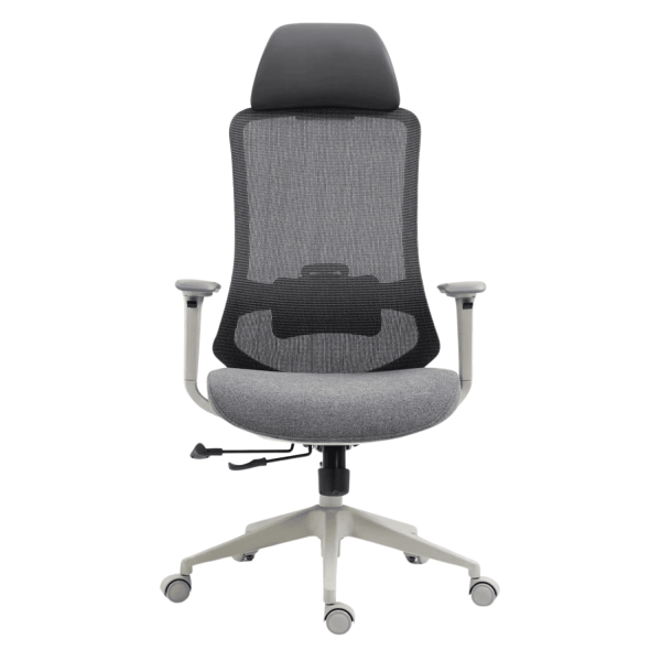 Fotel Ergonomiczny Obrotowy Biurowy Siatka do Gabinetu Biura Szary EXENTO