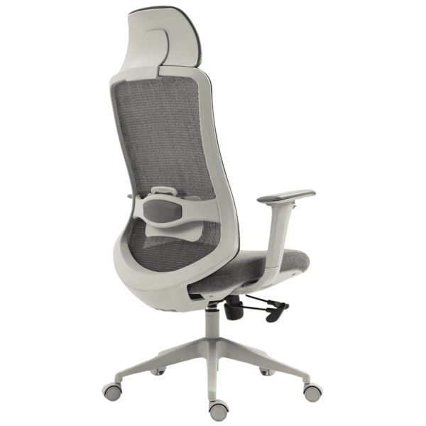 Fotel Ergonomiczny Obrotowy Biurowy Siatka do Gabinetu Biura Szary EXENTO