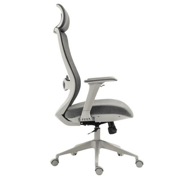 Fotel Ergonomiczny Obrotowy Biurowy Siatka do Gabinetu Biura Szary EXENTO