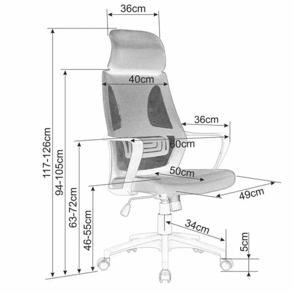 Fotel Biurowy Obrotowy Ergonomiczny do Biurka Gabinetu Biura Czarny FILIP