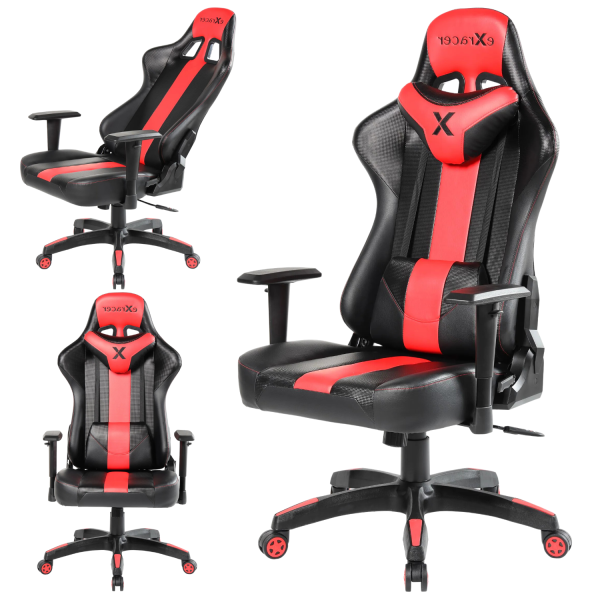 Fotel Obrotowy Gamingowy KOLI Czarny Czerwony Miniatura