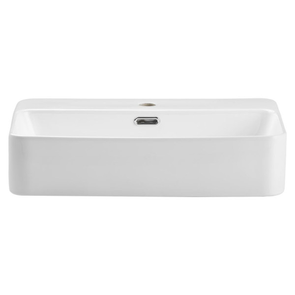 Umywalka Nablatowa Ceramiczna 55 cm Mała Biała Prostokątna Połysk TRUST 2 COMAD