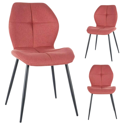 Krzesło Nowoczesne Tapicerowane do Salonu Jadalni Metalowe Loft Grejfrutowe NEGRI