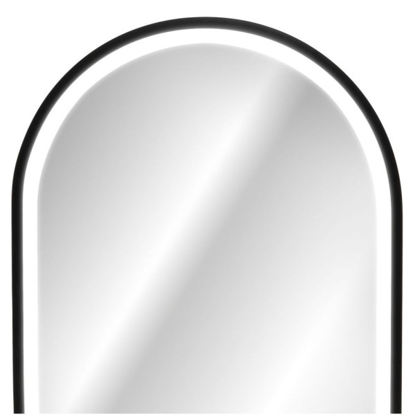 Lustro Owalne do Łazienki w Ramie Czarne LED 90 cm Podświetlane APOLLO 2 COMAD