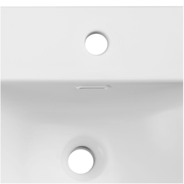 Podwójna Umywalka Meblowa Ceramiczna 121x46 cm Podwójna Misa Biała Matowa SKY 1 COMAD