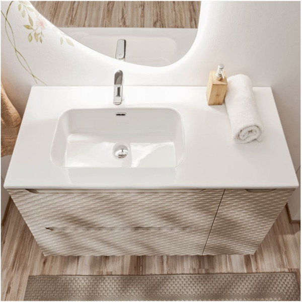 Umywalka Meblowa 121x46 cm Ceramiczna Prostokątna Duża Biała Błyszcząca GO 2 L COMAD