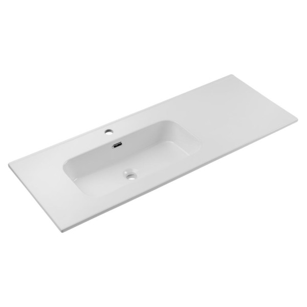 Umywalka Meblowa 121x46 cm Ceramiczna Prostokątna Duża Biała Błyszcząca GO 2 L COMAD