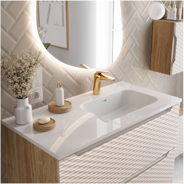 Umywalka Meblowa 101x46 cm do Łazienki Biała Ceramiczna Duża GO 2 COMAD