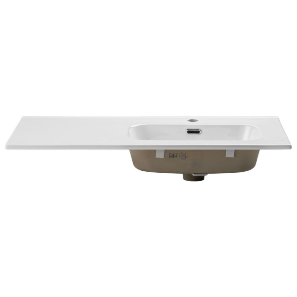Umywalka Meblowa 91x46 cm Wpuszczana z Blatem Ceramicznym Biały Połysk GO 2 R COMAD