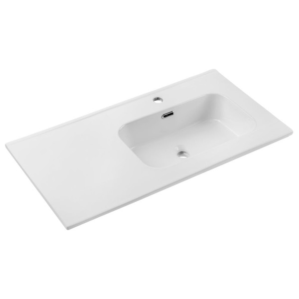 Umywalka Meblowa 91x46 cm Wpuszczana z Blatem Ceramicznym Biały Połysk GO 2 R COMAD