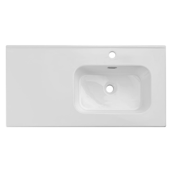 Umywalka Meblowa 91x46 cm Wpuszczana z Blatem Ceramicznym Biały Połysk GO 2 R COMAD