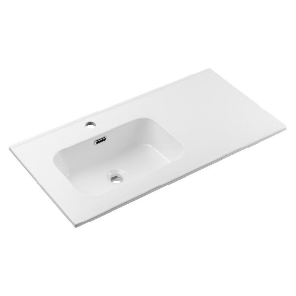 Umywalka Meblowa 91x46 cm Łazienkowa Ceramiczna Biała Błyszcząca z Blatem GO 2 L COMAD