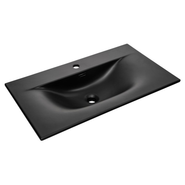 Umywalka Meblowa Łazienkowa 81x46 cm Ceramiczna Matowa Czarna Prostokątna SKY