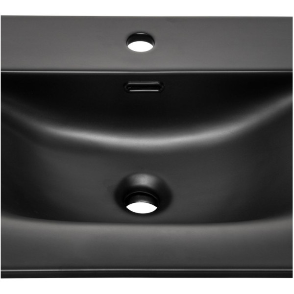Umywalka Meblowa Łazienkowa 81x46 cm Ceramiczna Matowa Czarna Prostokątna SKY