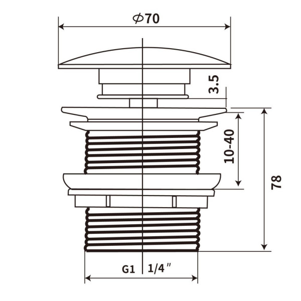 CLICK-CLACK T201MBG-3 KOREK DO UMYWALKI