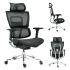 Ergonomiczny Fotel Biurowy Obrotowy do Komputera Biurka Siatka Czarny Aluminiowy VICTORY+