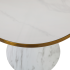 Nowoczesny Stolik Kawowy Okrągły Ceramiczny Marmurowy do Salonu Glamour Złoty Biały Marmur TALBI