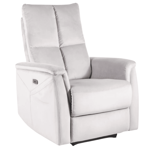 Rozkładany Fotel Elektryczny Wypoczynkowy Jednoosobowy Szary LASTI