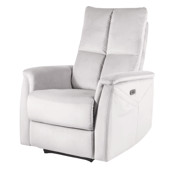 Rozkładany Fotel Elektryczny Wypoczynkowy Jednoosobowy Szary LASTI