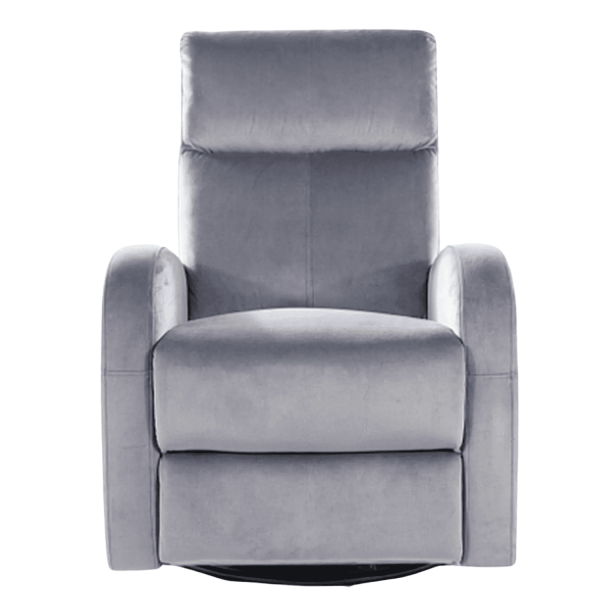 Wypoczynkowy Fotel Rozkładany Bujany Welurowy do Salonu Szary Loft OTTO