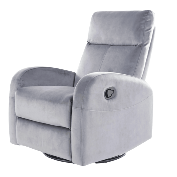 Wypoczynkowy Fotel Rozkładany Bujany Welurowy do Salonu Szary Loft OTTO