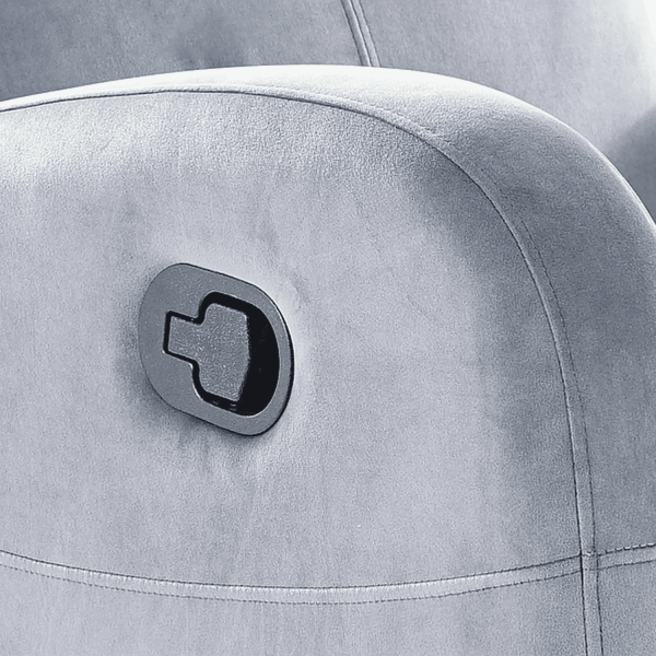 Wypoczynkowy Fotel Rozkładany Bujany Welurowy do Salonu Szary Loft OTTO