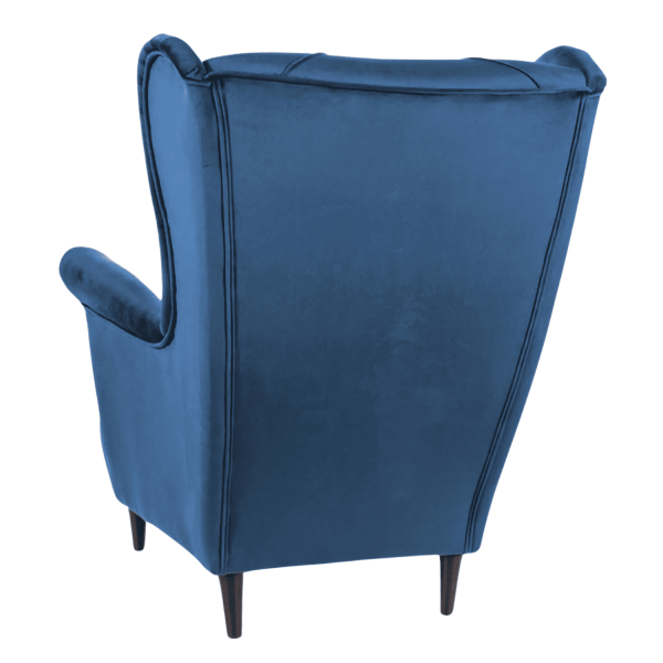 Jednoosobowy Fotel Welurowy Pikowany Wypoczynkowy Granatowy do Salonu Loft FRANSI