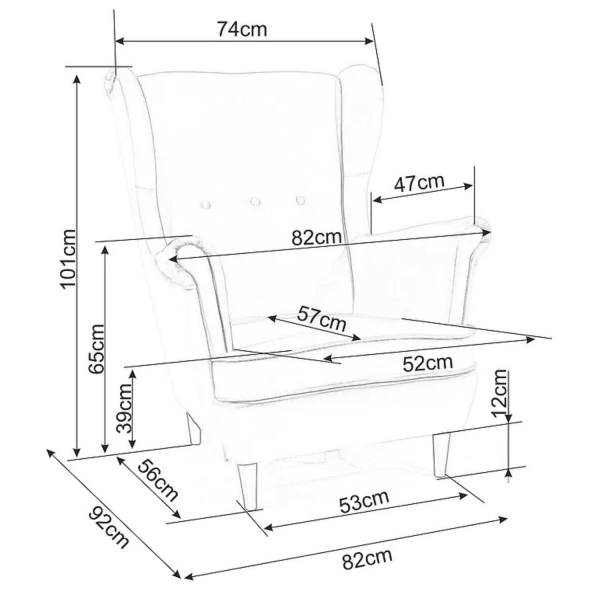 Jednoosobowy Fotel Welurowy Pikowany Wypoczynkowy Granatowy do Salonu Loft FRANSI