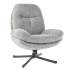 Wypoczynkowy Fotel Obrotowy Jednoosobowy Szary do Salonu Loft KRISTIN