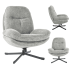 Wypoczynkowy Fotel Obrotowy Jednoosobowy Szary do Salonu Loft KRISTIN