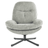 Wypoczynkowy Fotel Obrotowy Jednoosobowy Szary do Salonu Loft KRISTIN