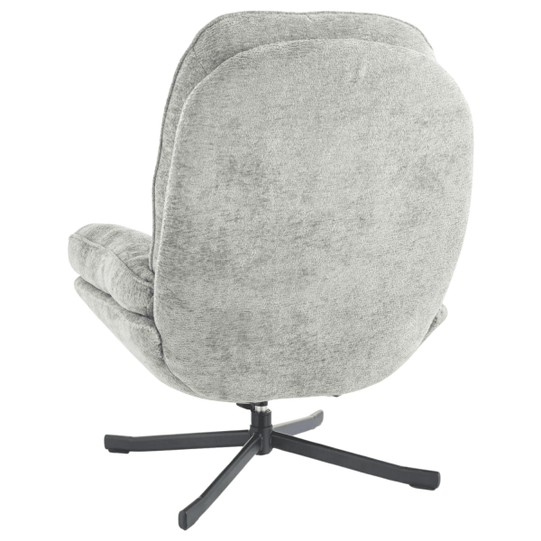 Wypoczynkowy Fotel Obrotowy Jednoosobowy Szary do Salonu Loft KRISTIN