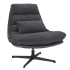 Fotel Wypoczynkowy Obrotowy Jednoosobowy Ciemno Szary do Salonu Loft CANOLI