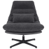 Fotel Wypoczynkowy Obrotowy Jednoosobowy Ciemno Szary do Salonu Loft CANOLI