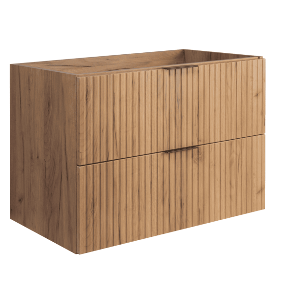 Szafka pod Umywalkę 80 cm Złoty Dąb Ryflowana FLOW Prawy Front