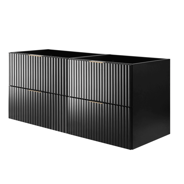 Szafka pod Umywalkę 120 cm Łazienkowa Czarna FLOW Lewy Front
