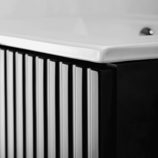 Szafka pod Umywalkę 120 cm Łazienkowa Czarna FLOW Zbliżenie Detale