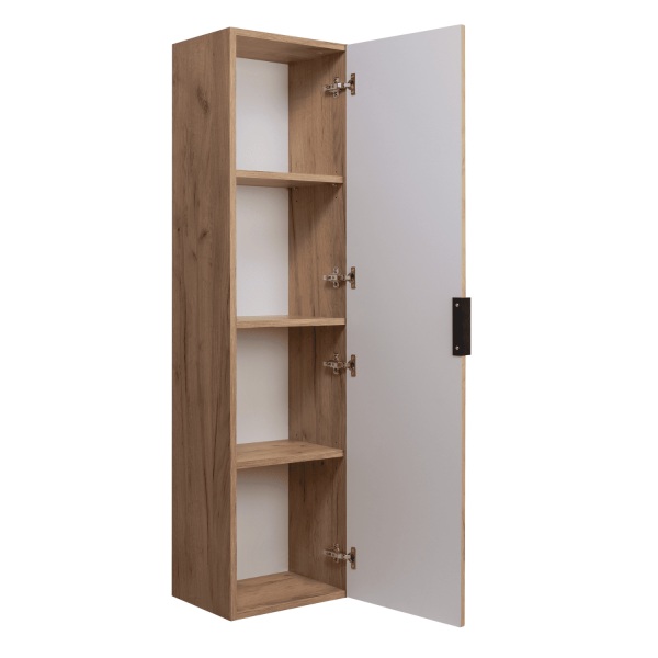 Słupek Łazienkowy 136 cm Wiszący Złoty Dąb FLOW z Półkami
