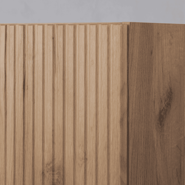 Słupek Łazienkowy 136 cm Wiszący Złoty Dąb FLOW Zbliżenie Ryflowany Front