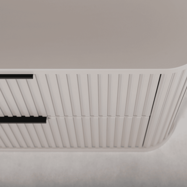 Szafka pod Umywalkę 80 cm Beżowa ELEGANCE Zbliżenie na Front od Góry