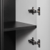 Słupek 139 cm Czarny ELEGANCE Zbliżenie Zawiasy i Półka