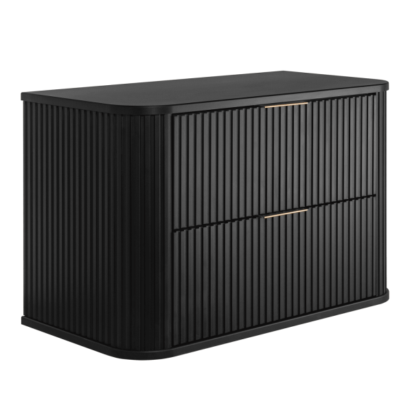 Szafka Łazienkowa pod Umywalkę 80 cm Czarna ELEGANCE Lewy Front