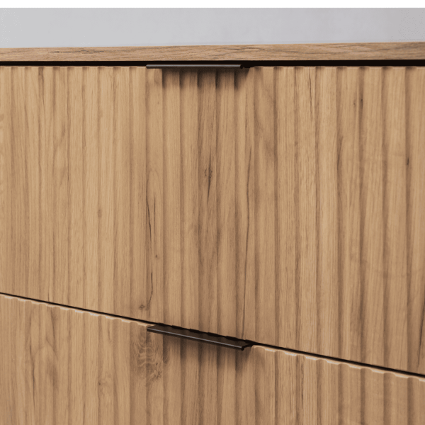 Szafka pod Umywalkę 120 cm Złoty Dąb FLOW Zbliżenie Front