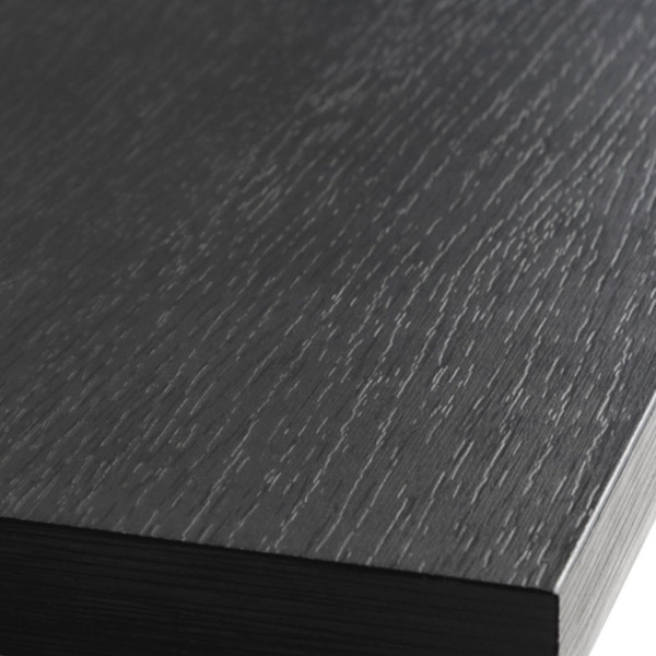 Komoda Dwudrzwiowa z Wzorem Jodełki do Salonu Dąb Evoke Laminowana Czarna DIAMOND