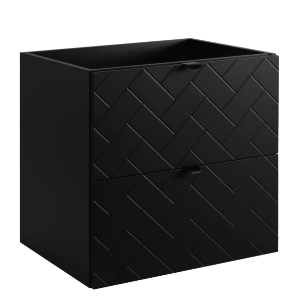 Szafka 60 cm pod Umywalkę Czarna TREND Lewy Front Czarne Uchwyty