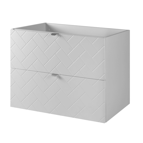 Szafka 80 cm pod Umywalkę Biała TREND Prawy Front Srebrne Uchwyty