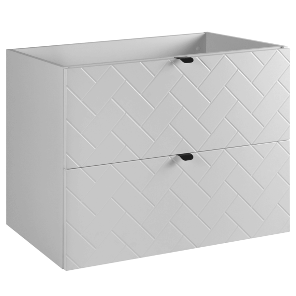 Szafka 80 cm pod Umywalkę Biała TREND Lewy Front Czarne Uchwyty