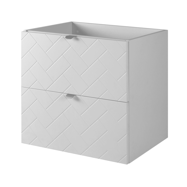 Szafka 60 cm pod Umywalkę Biała TREND Prawy Front Srebrne Uchwyty