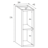 Regał Łazienkowy 20 cm Biały LOFT Wymiary